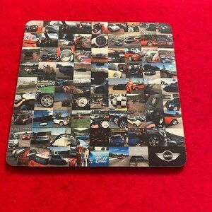 Mini Cooper Car Photo Montage Collage-7”x 7” Square Computer Mouse Pad